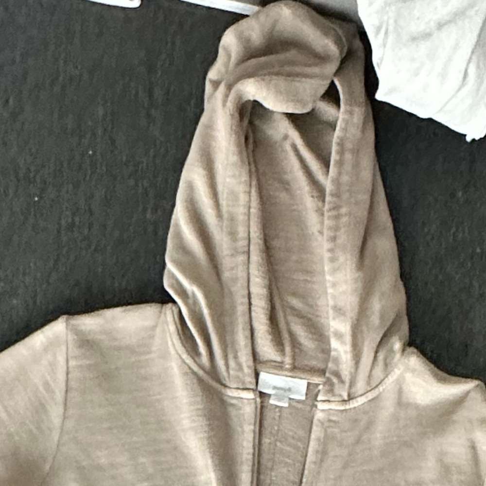 Pure Jill Hoodie Zip Sweatshirt Jacket Oversized Cotton Terry Ruffle Hem - Picture 5 of 9